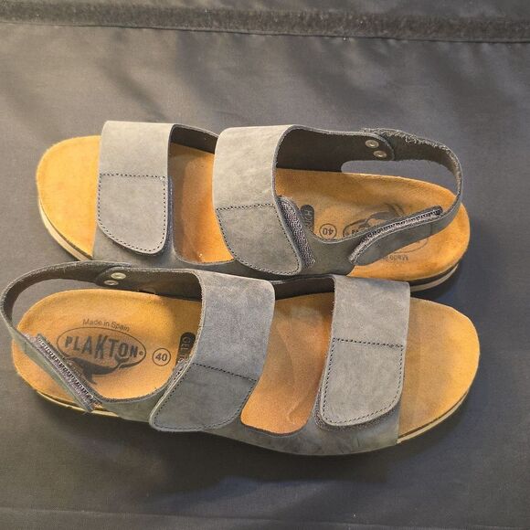 PLAKTON LEATHER VELCRO WOMENS ESPADIDRILLES WEDGE SANDAL - Picture 5 of 16